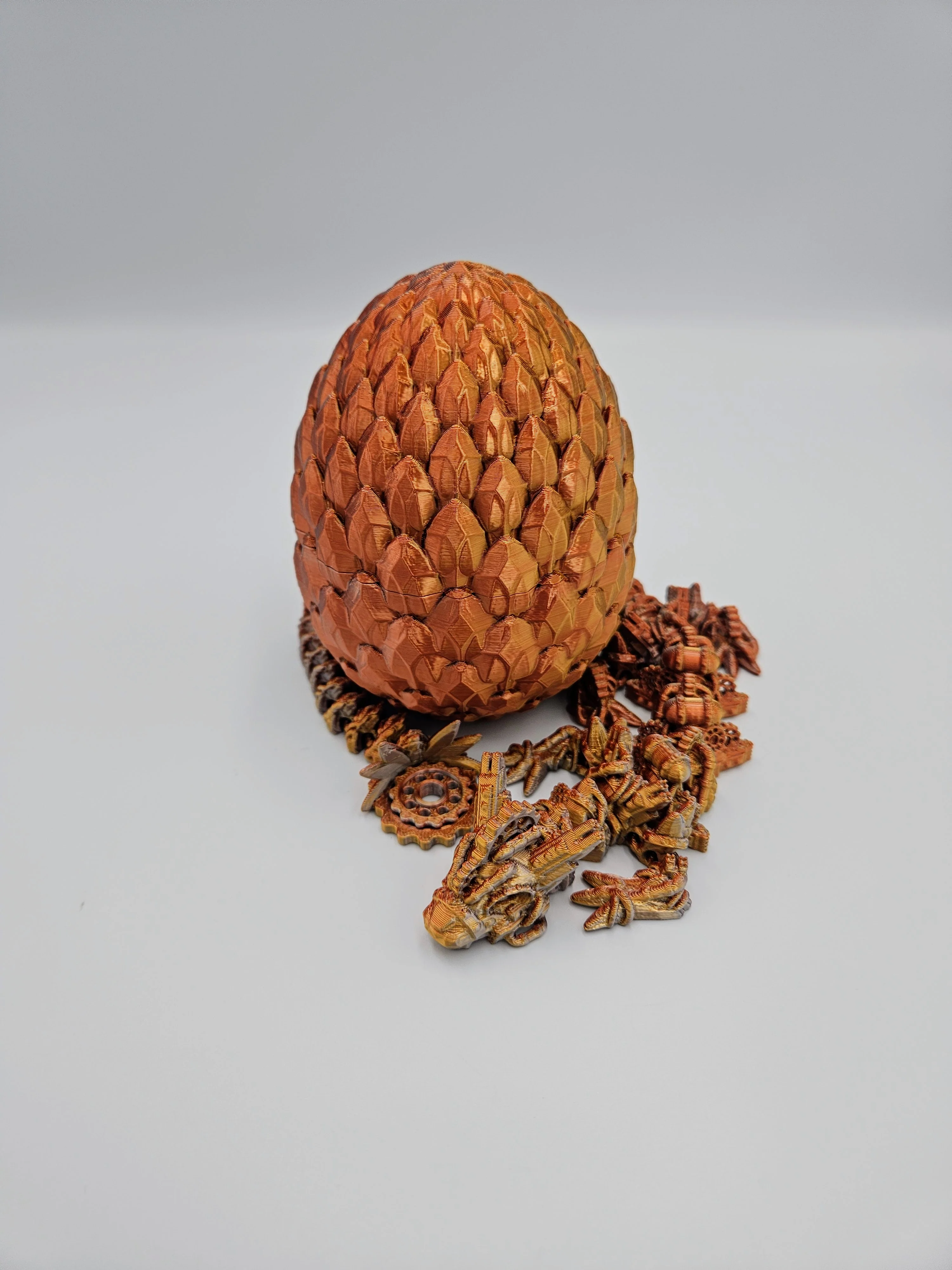 Steampunk Themed Dragon Egg - 14" Articulating Dragon - Image 17