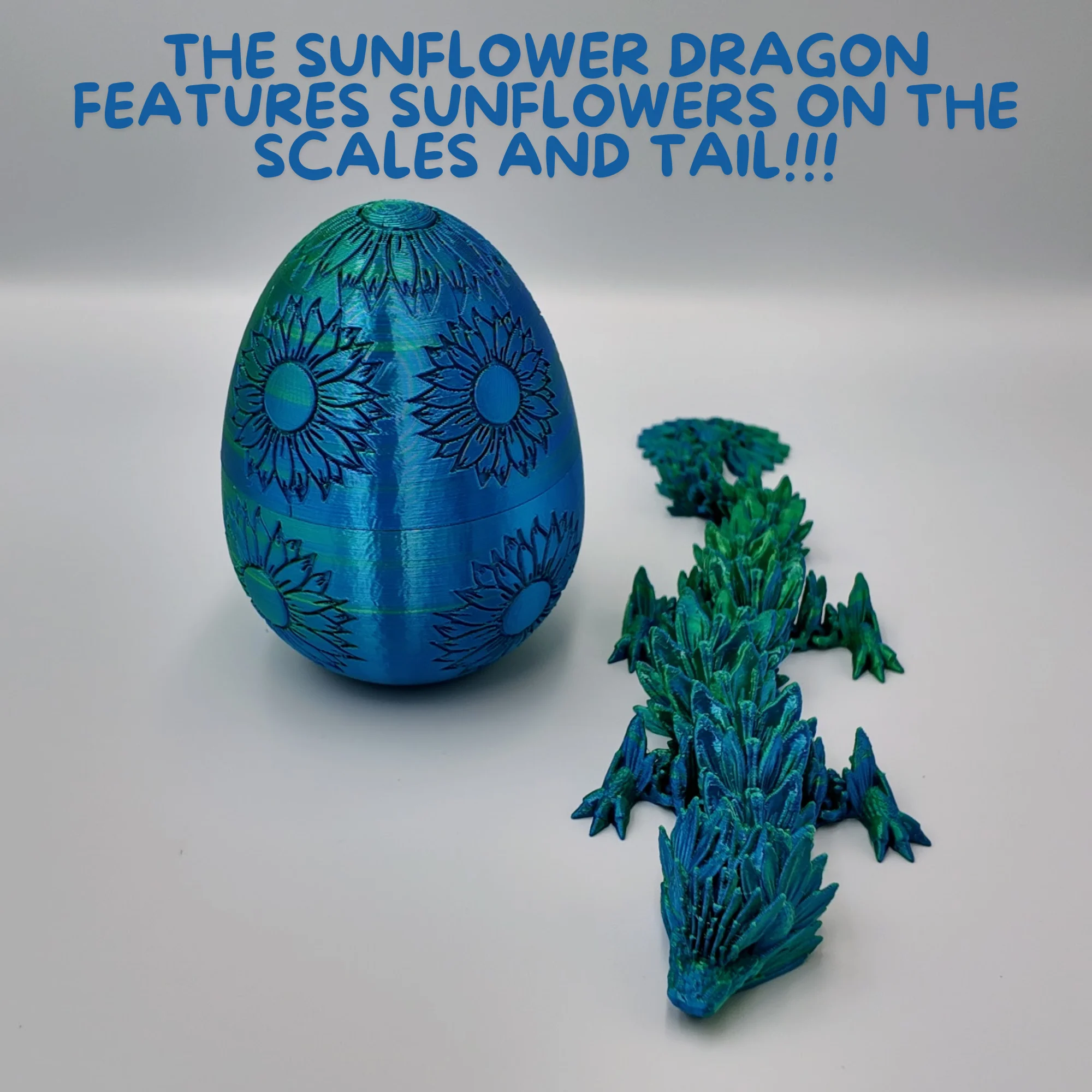 Sunflower Dragon Egg - 12.5" Dragons Articulating Joints - Sunflower Themed - Image 11