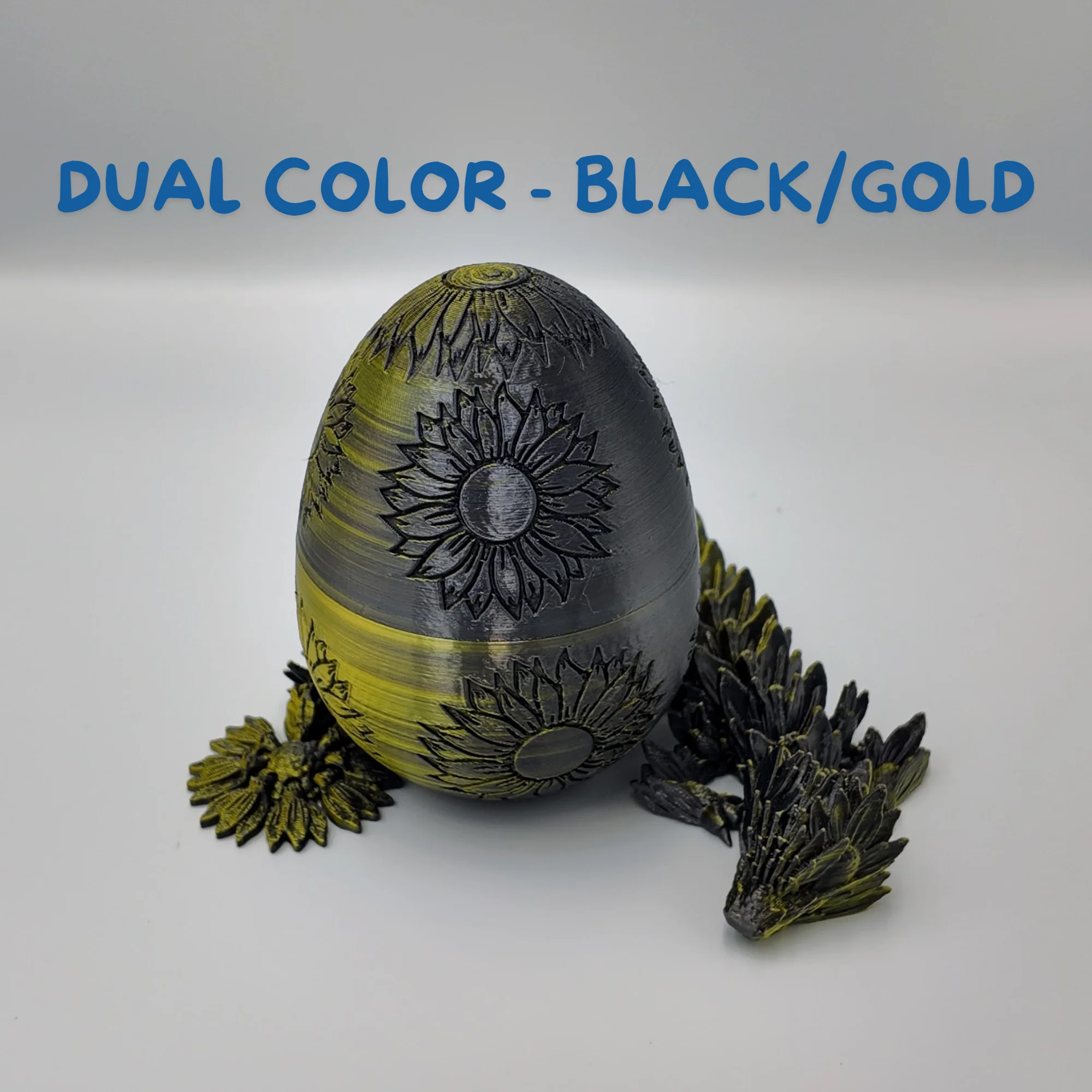 Sunflower Dragon Egg - 12.5" Dragons Articulating Joints - Sunflower Themed - Image 17