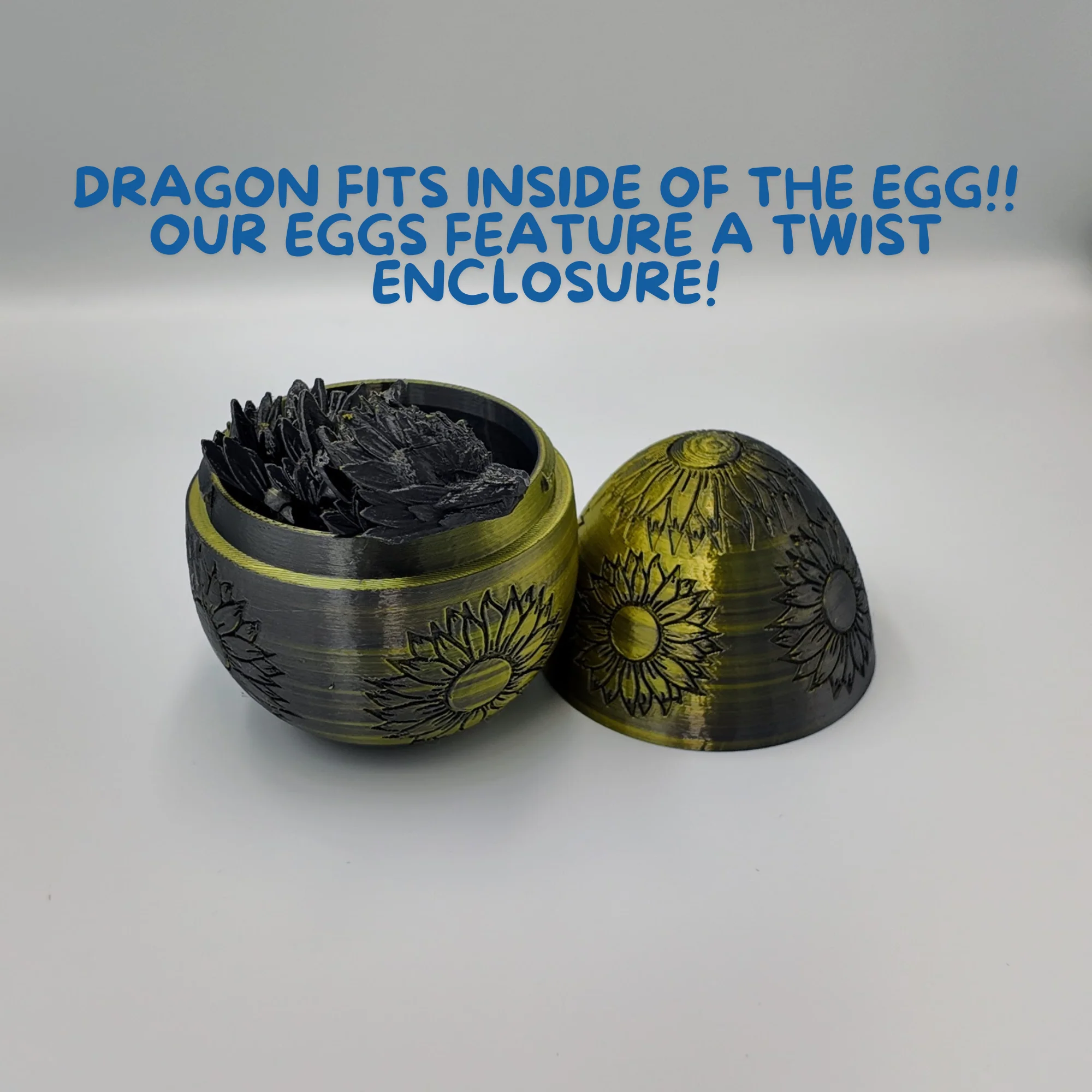 Sunflower Dragon Egg - 12.5" Dragons Articulating Joints - Sunflower Themed - Image 19