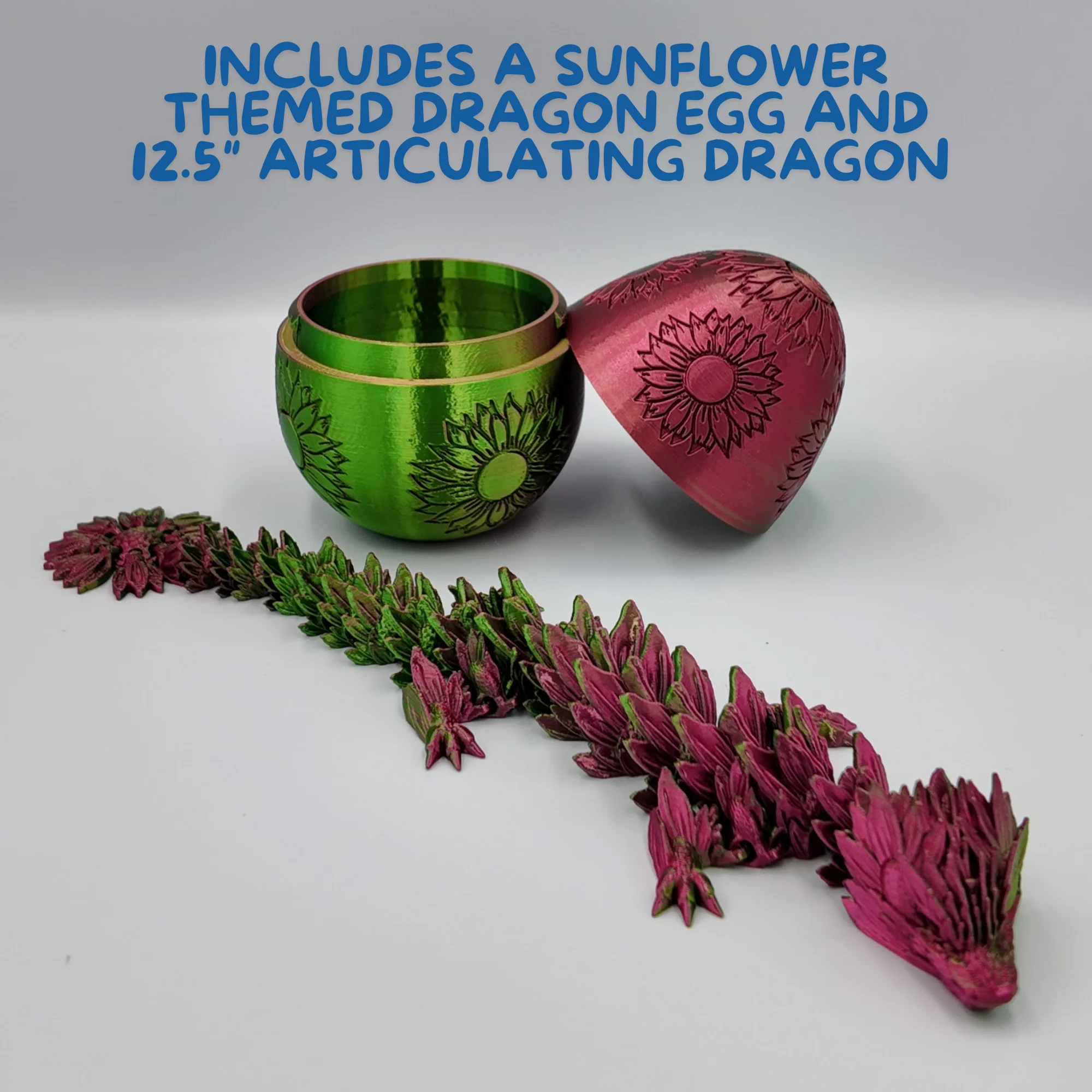 Sunflower Dragon Egg - 12.5" Dragons Articulating Joints - Sunflower Themed - Image 50