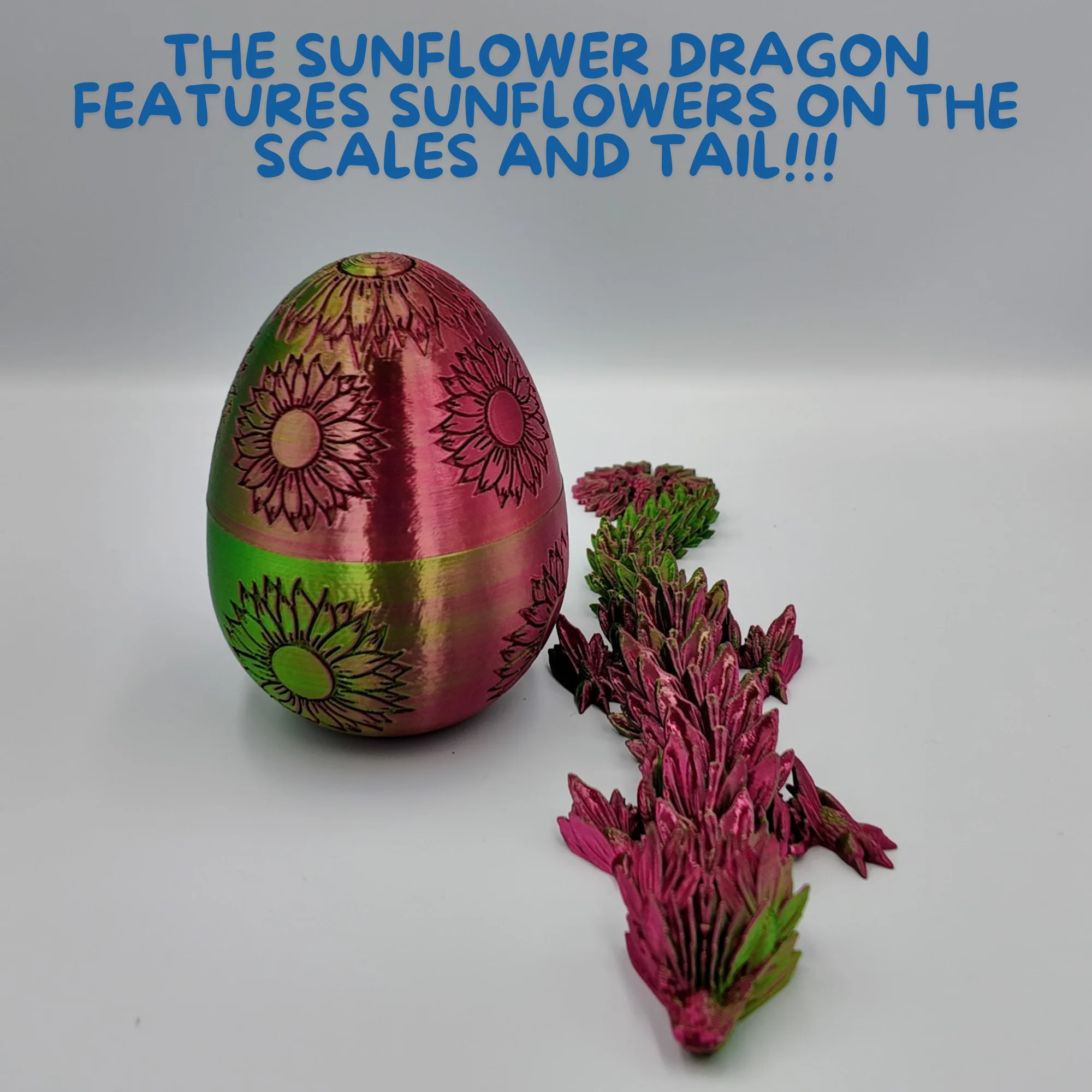 Sunflower Dragon Egg - 12.5" Dragons Articulating Joints - Sunflower Themed - Image 51