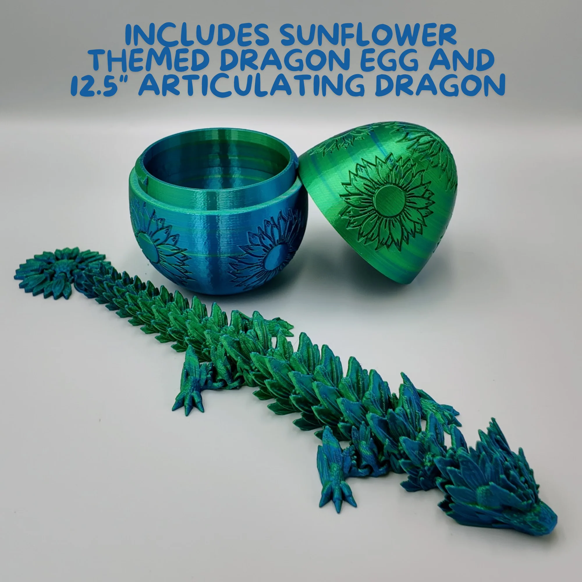 Sunflower Dragon Egg - 12.5" Dragons Articulating Joints - Sunflower Themed - Image 9
