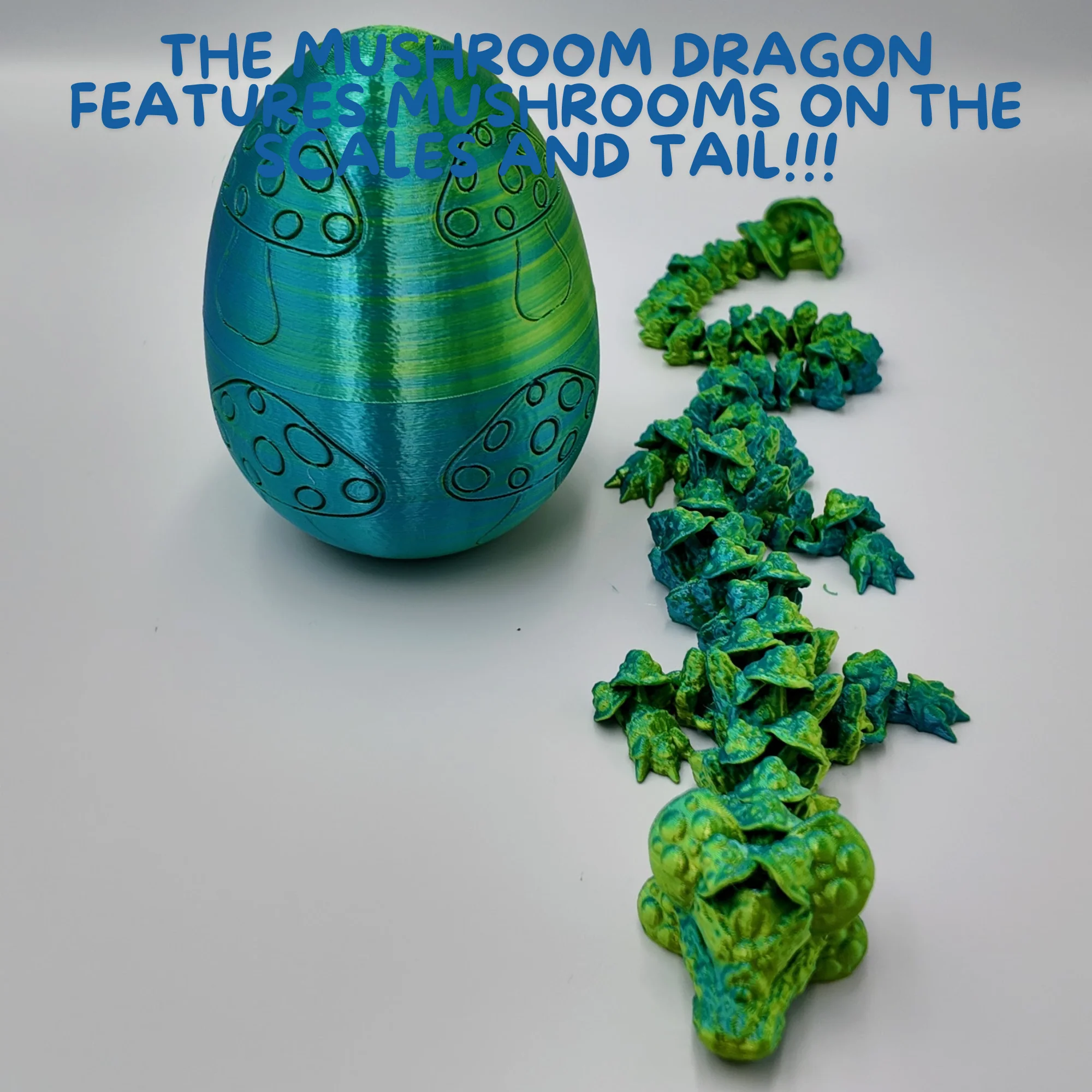 Mushroom Dragon Egg - 16" Dragons Articulating Joints - Mushroom Themed - Image 18