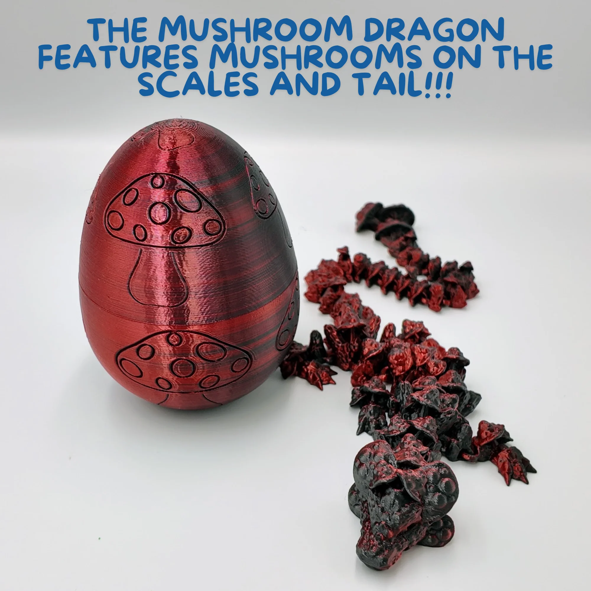 Mushroom Dragon Egg - 16" Dragons Articulating Joints - Mushroom Themed - Image 19