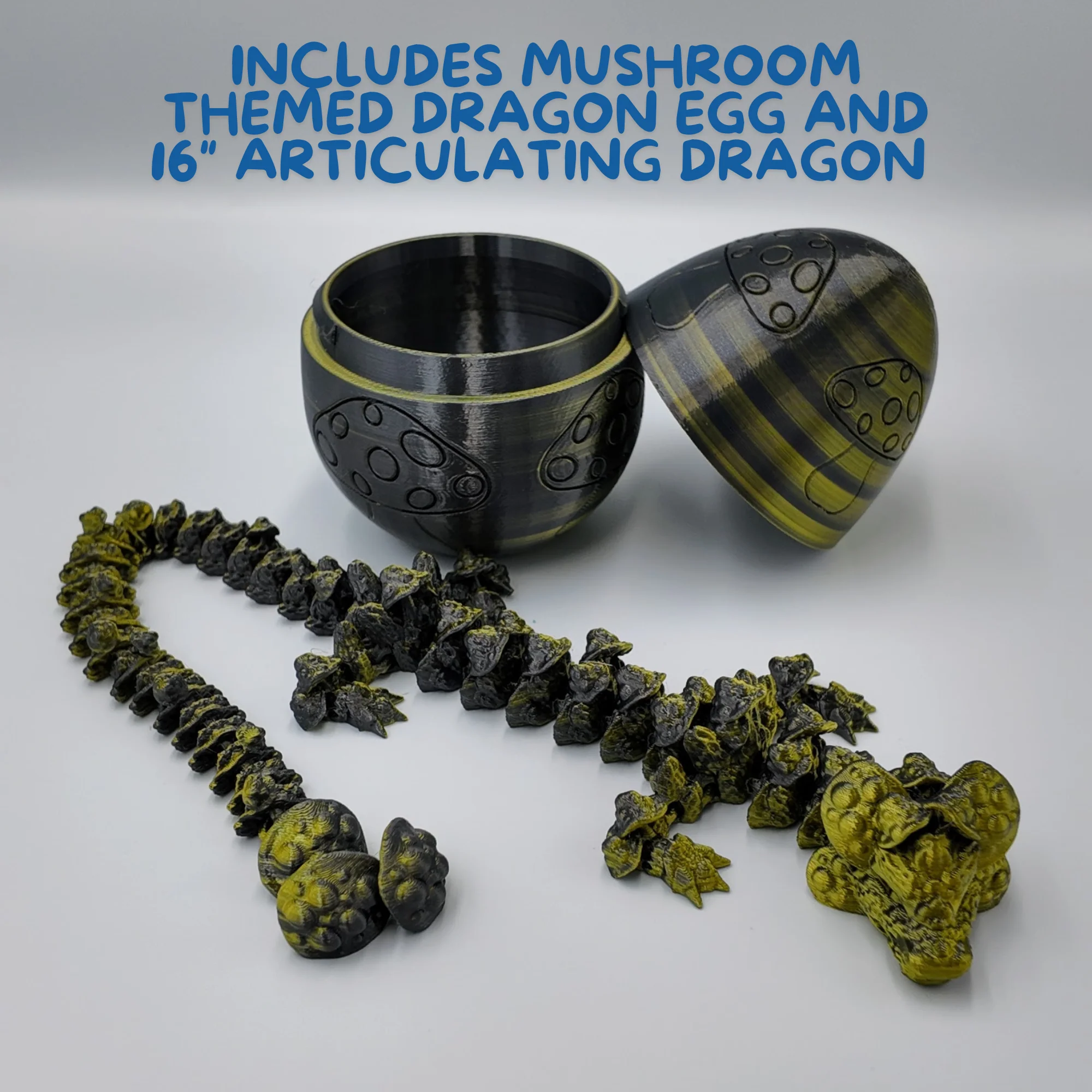 Mushroom Dragon Egg - 16" Dragons Articulating Joints - Mushroom Themed - Image 4