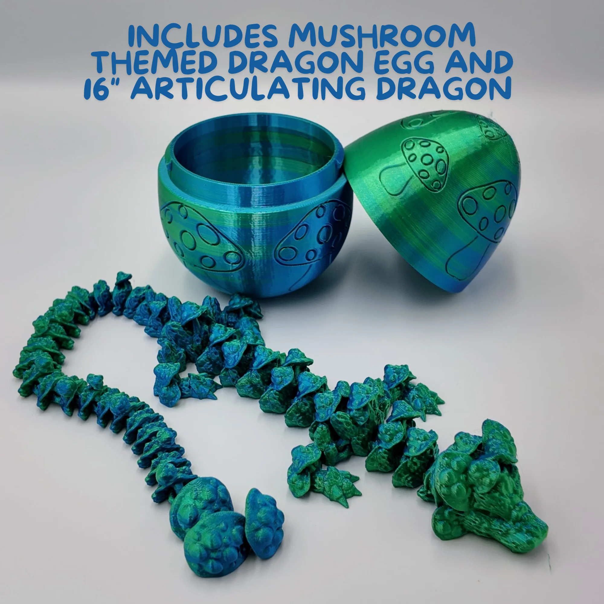 Mushroom Dragon Egg - 16" Dragons Articulating Joints - Mushroom Themed - Image 5