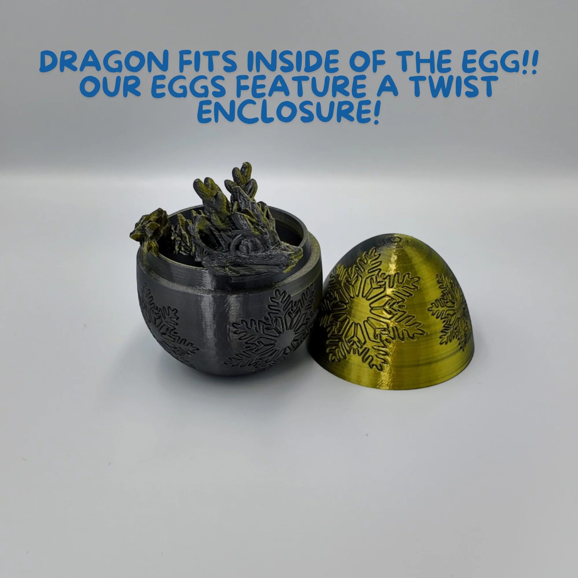 Winter Dragon Egg - 11" Dragons Articulating Joints - Snowflake Themed - Image 12