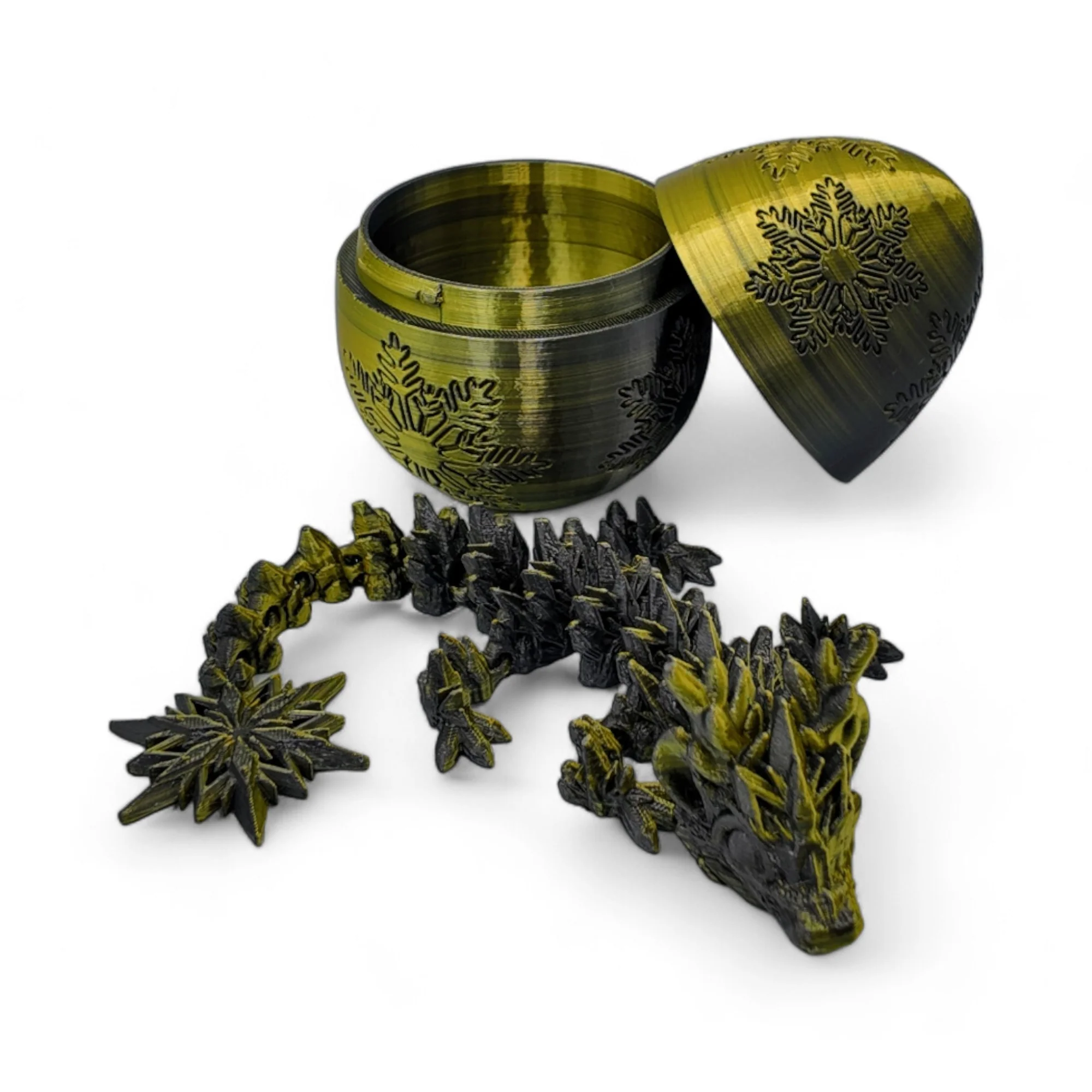 Winter Dragon Egg - 11" Dragons Articulating Joints - Snowflake Themed - Image 15