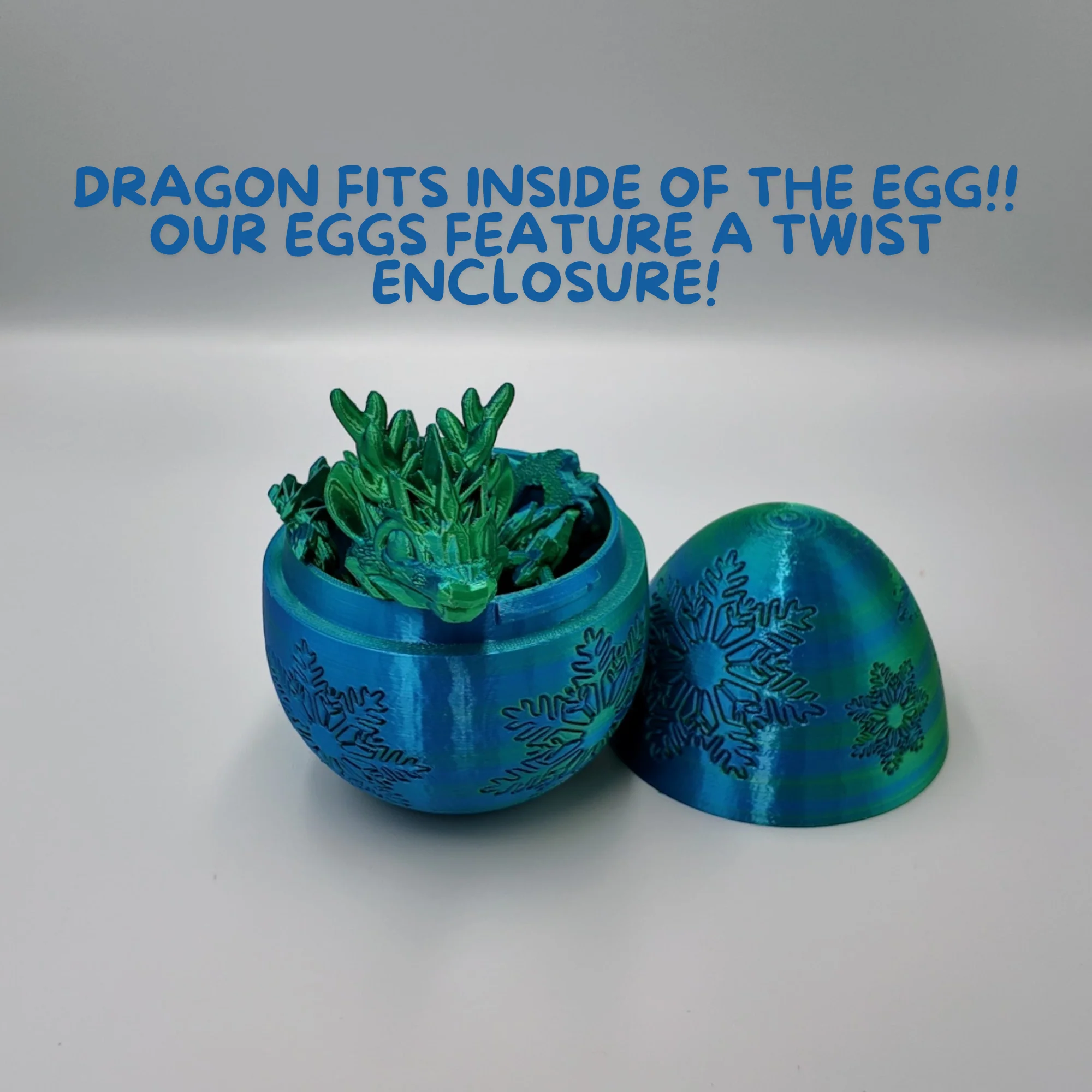 Winter Dragon Egg - 11" Dragons Articulating Joints - Snowflake Themed - Image 22