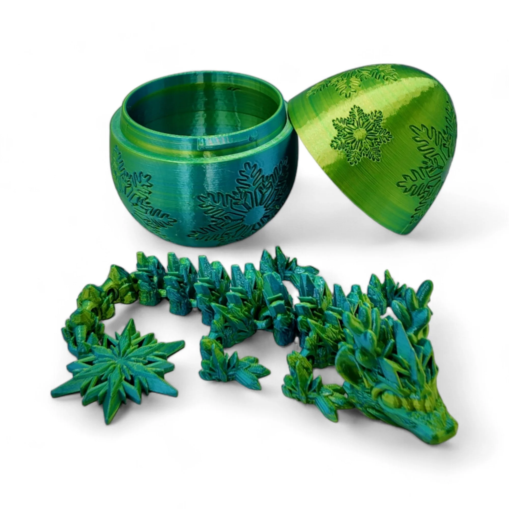 Winter Dragon Egg - 11" Dragons Articulating Joints - Snowflake Themed - Image 25