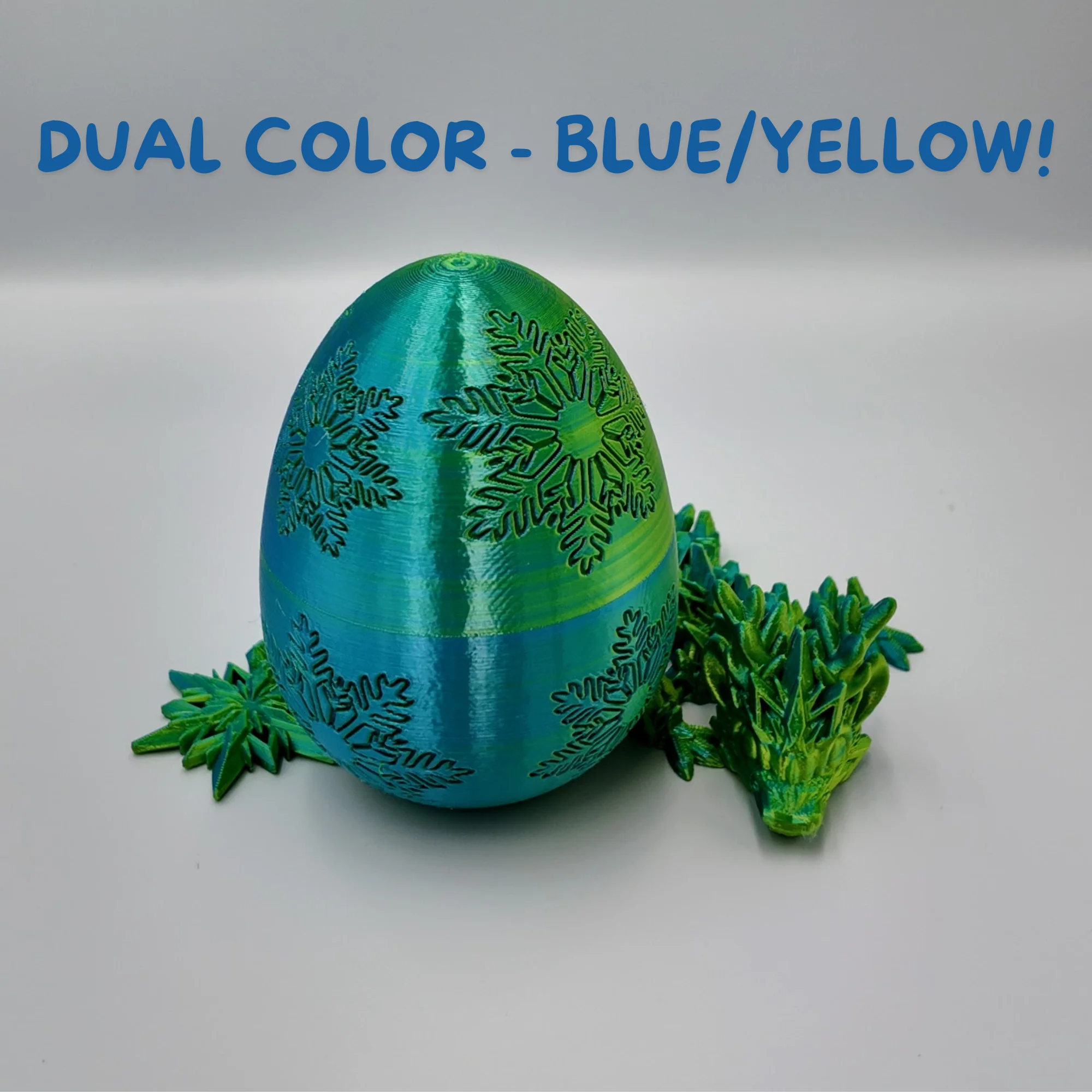 Winter Dragon Egg - 11" Dragons Articulating Joints - Snowflake Themed - Image 28
