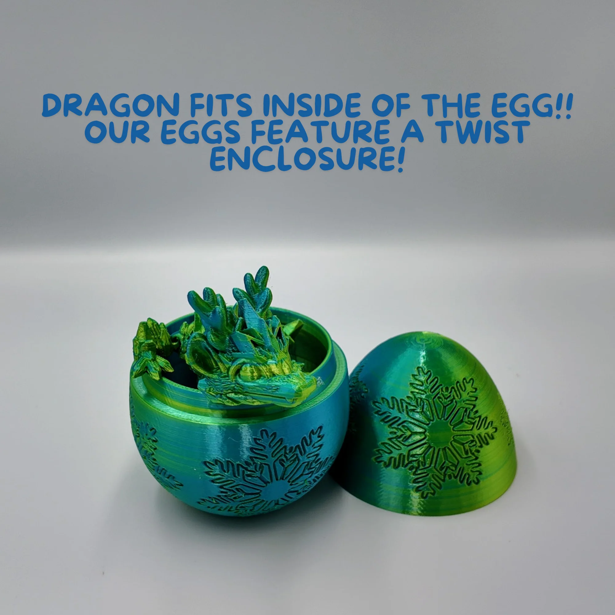 Winter Dragon Egg - 11" Dragons Articulating Joints - Snowflake Themed - Image 30