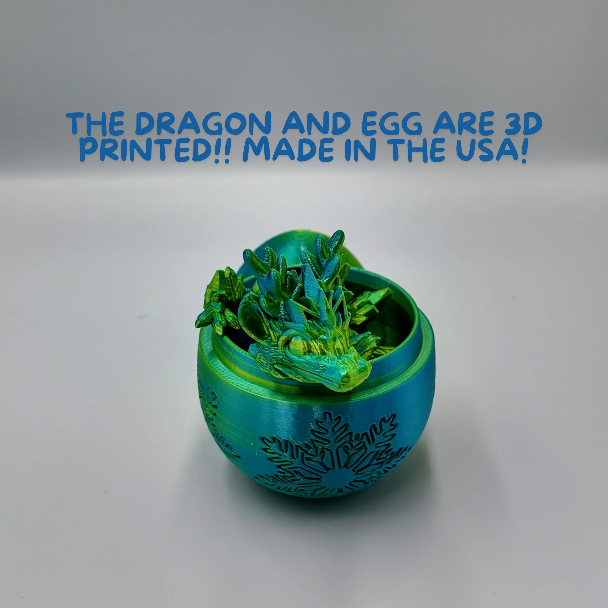 Winter Dragon Egg - 11" Dragons Articulating Joints - Snowflake Themed - Image 31