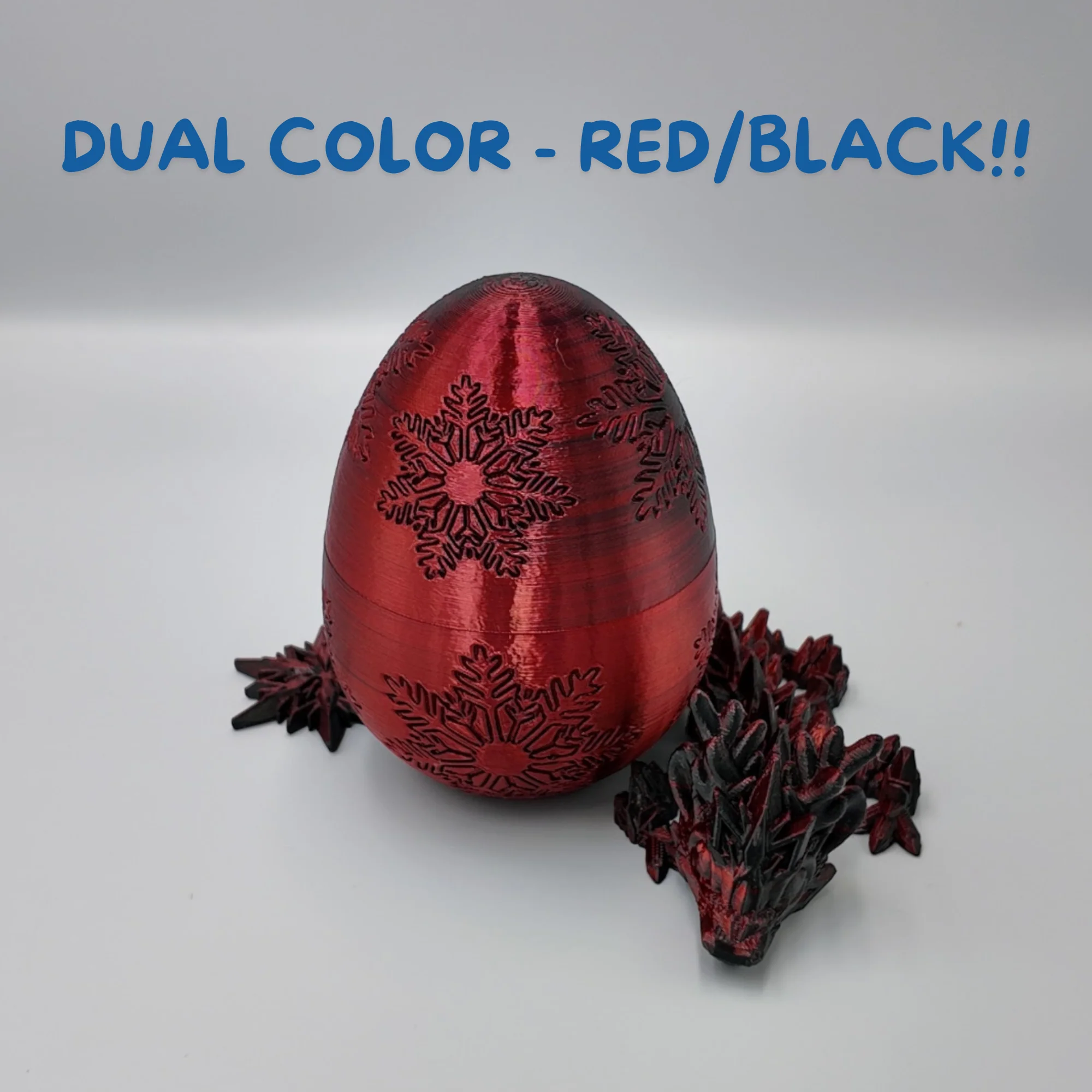 Winter Dragon Egg - 11" Dragons Articulating Joints - Snowflake Themed - Image 34