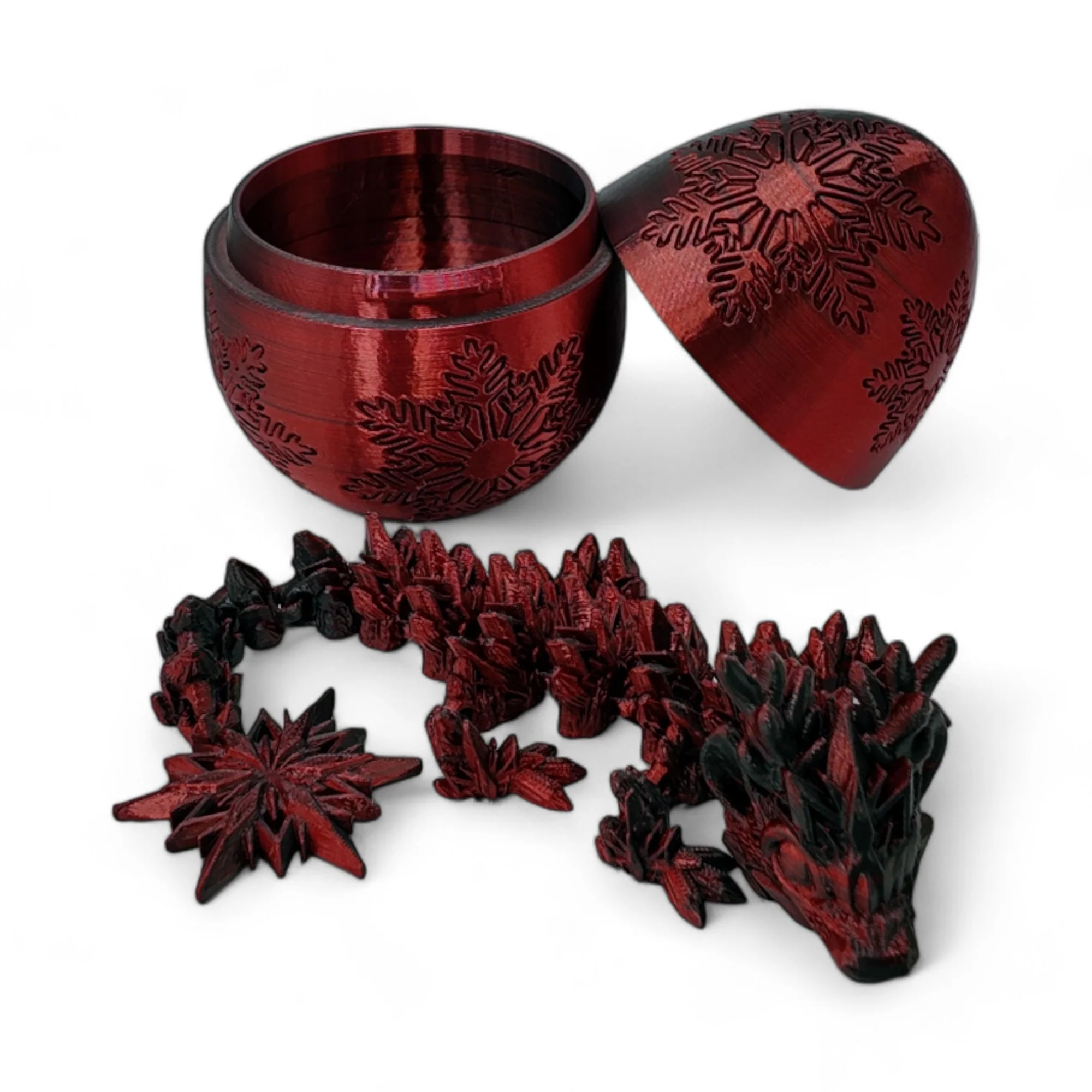 Winter Dragon Egg - 11" Dragons Articulating Joints - Snowflake Themed - Image 40