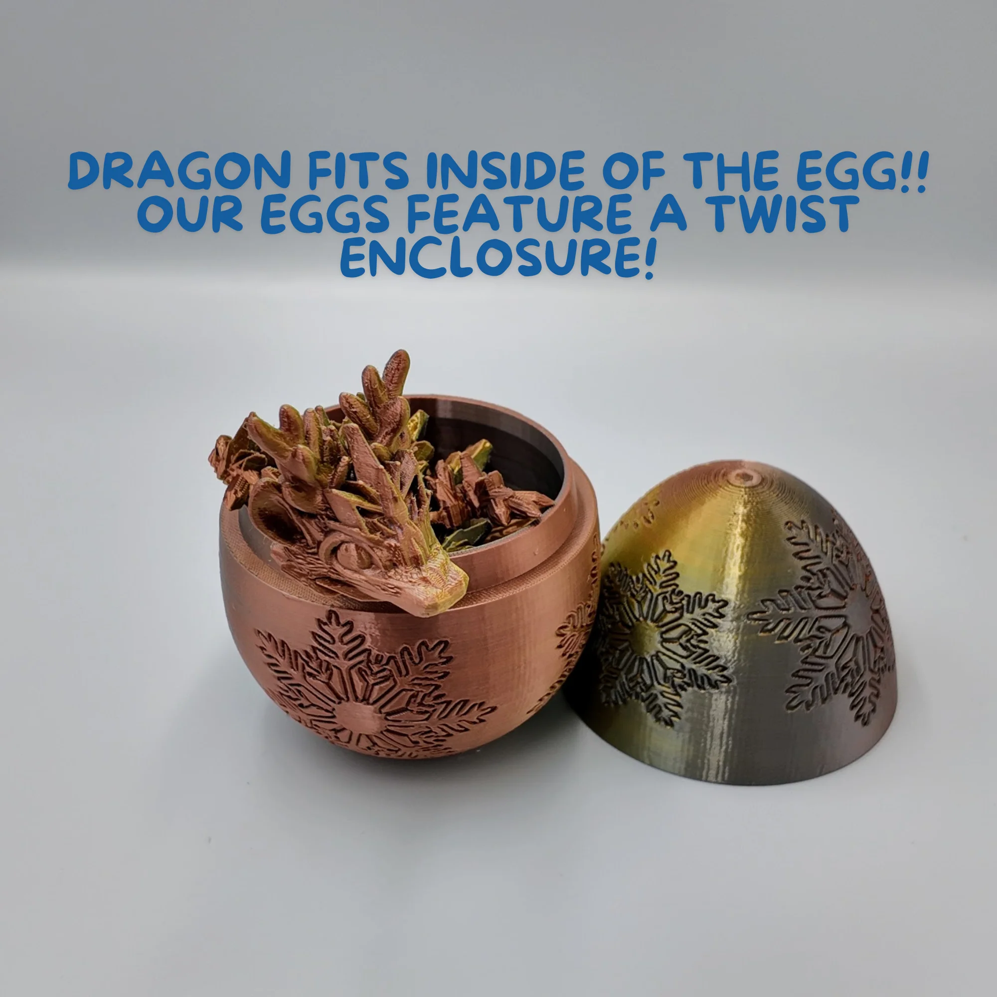 Winter Dragon Egg - 11" Dragons Articulating Joints - Snowflake Themed - Image 44