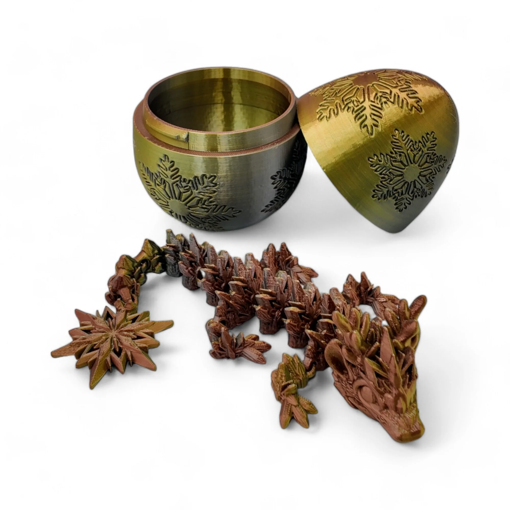 Winter Dragon Egg - 11" Dragons Articulating Joints - Snowflake Themed - Image 49