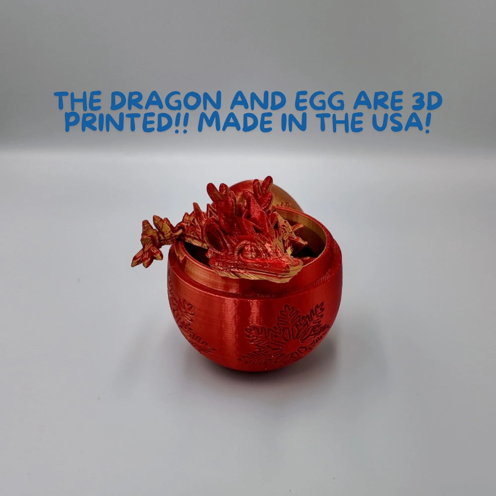 Winter Dragon Egg - 11" Dragons Articulating Joints - Snowflake Themed - Image 6