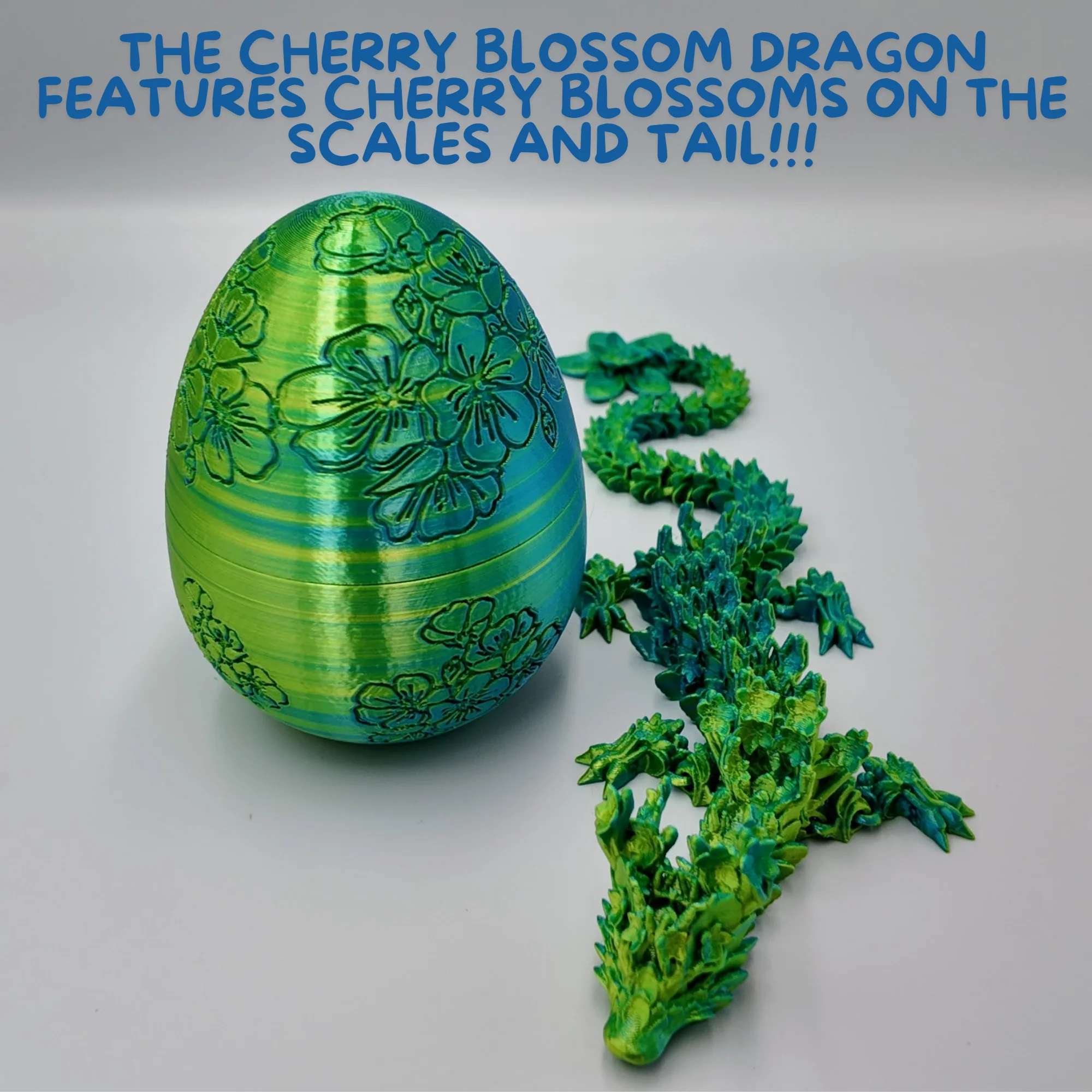 Cherry Blossom Dragon Egg - 14" Dragons Articulating Joints - Cherry Blossom Themed - Image 12